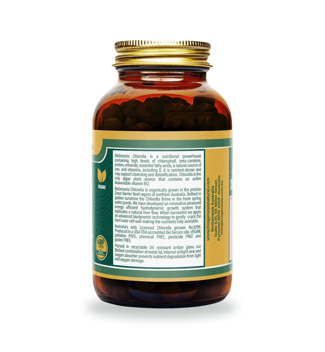 BioGenesis Spirulina and Chlorella with Organic Marine Plant Minerals 500mg 600 Tablets