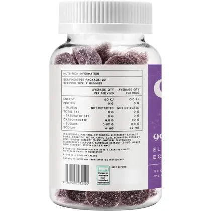 Chuu Nutrition Elderberry and Echinacea Gummies 40 Pieces