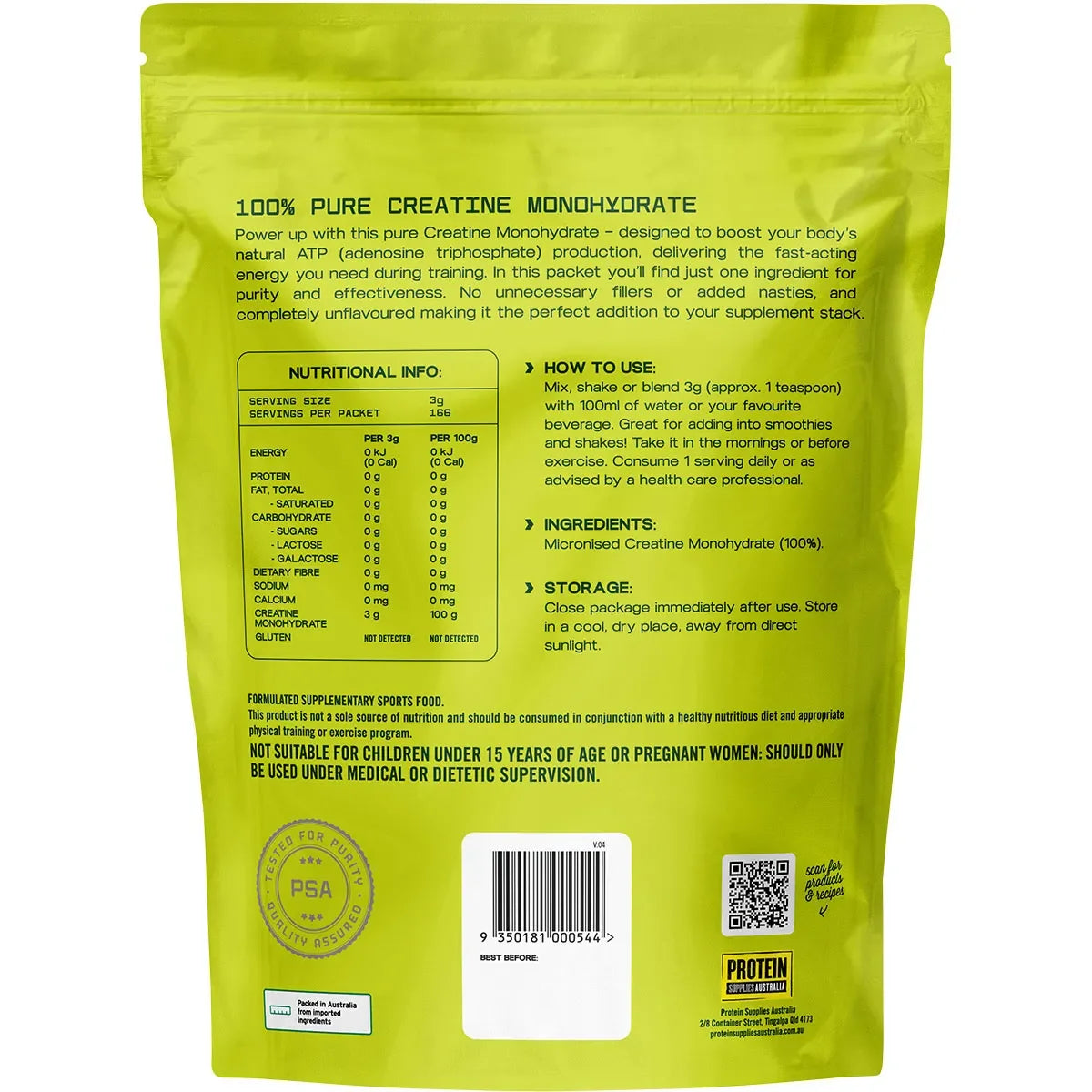 Protein Supplies Australia Creatine Pure 500g