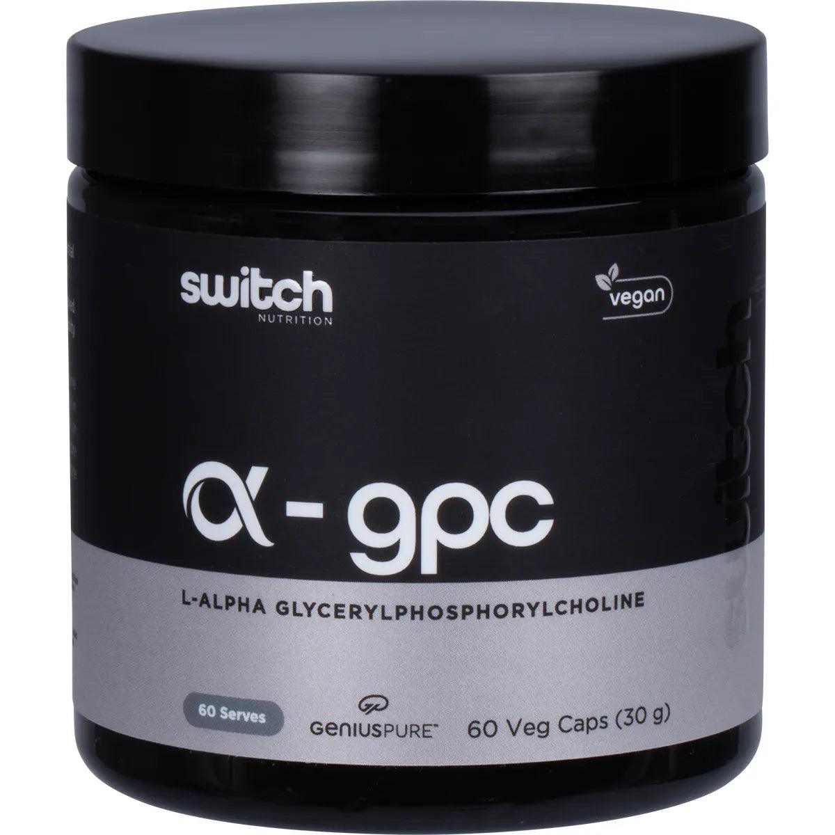 Switch Nutrition Alpha GPC L-Alpha Glycerylphosphorylcholine 60 Capsules