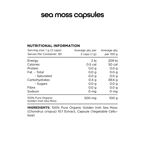 Switch Nutrition Irish Sea Moss 60 Capsules