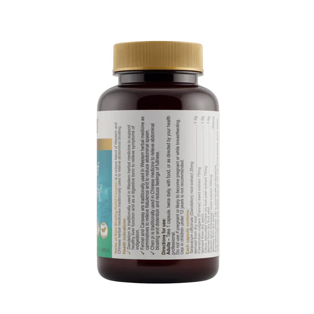 Herbs of Gold Bloating Relief Complex 60 Capsules