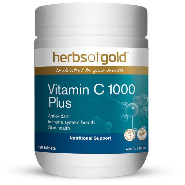 Herbs of Gold Vitamin C 1000 Plus 120 Tablets - QVM Vitamins™