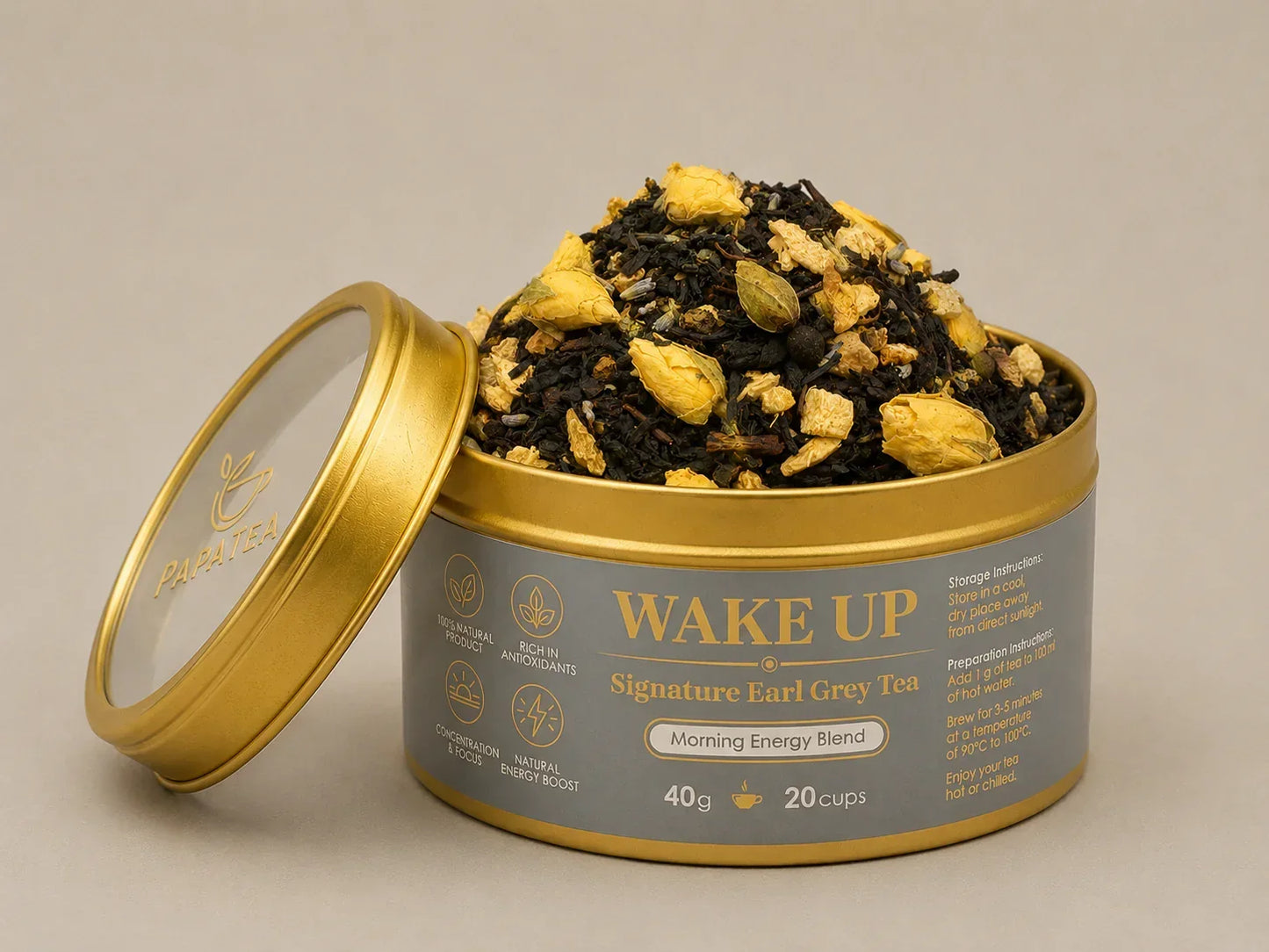 PapaTea Wake Up Signature Earl Grey Tea 40g