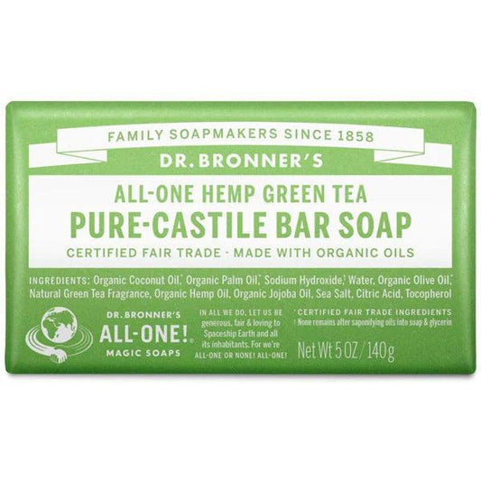 Dr. Bronner's Bar Soap Green Tea 140g - QVM Vitamins™