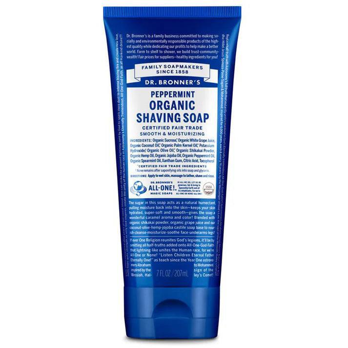 Dr. Bronner's Organic Shaving Soap Peppermint 207ml - QVM Vitamins™