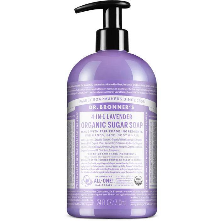 Dr. Bronner's Organic Sugar Soap Lavender 710ml - QVM Vitamins™