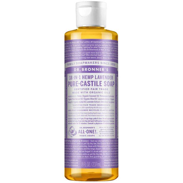 Dr. Bronner's Pure Castile Soap Liquid Lavender 237ml - QVM Vitamins™