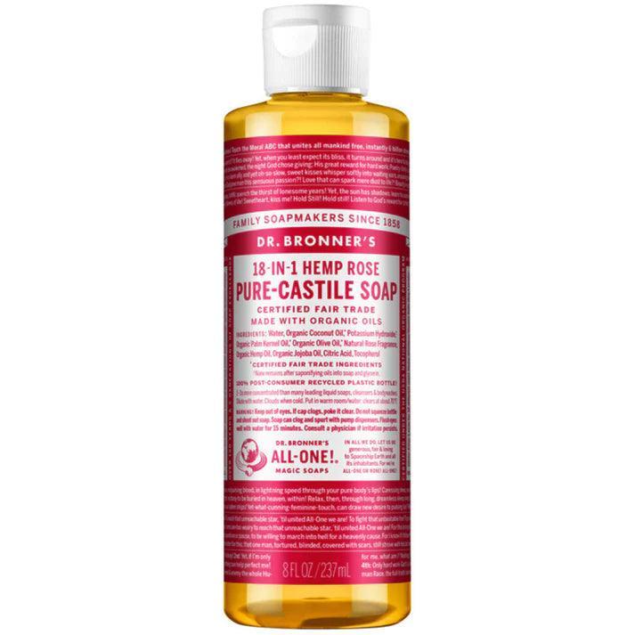 Dr. Bronner's Pure Castile Soap Liquid Rose 237ml - QVM Vitamins™