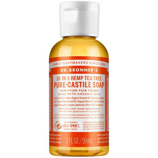 Dr. Bronner's Pure Castile Soap Liquid Tea Tree 59ml - QVM Vitamins™