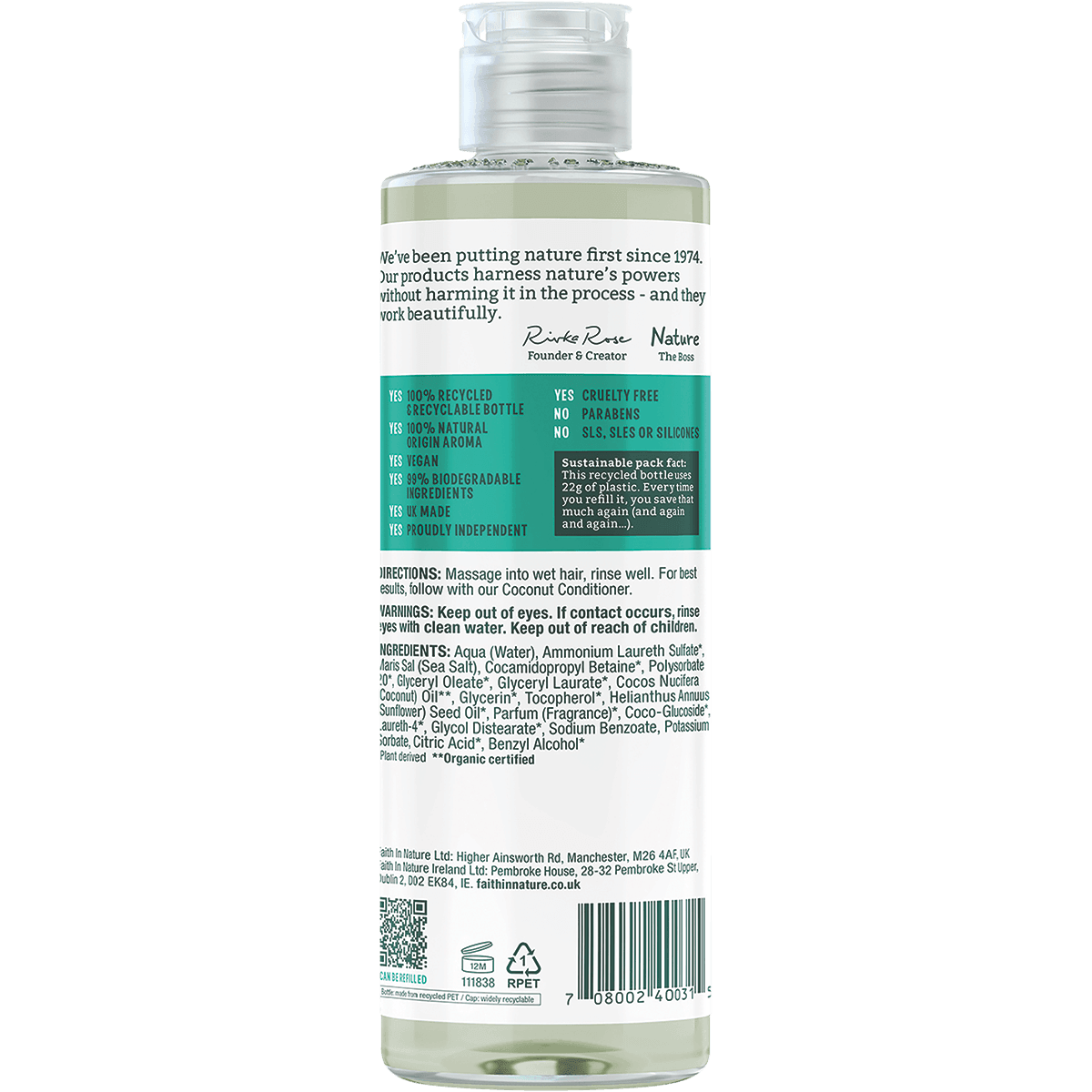 Faith In Nature Coconut Shampoo 400ml - QVM Vitamins™
