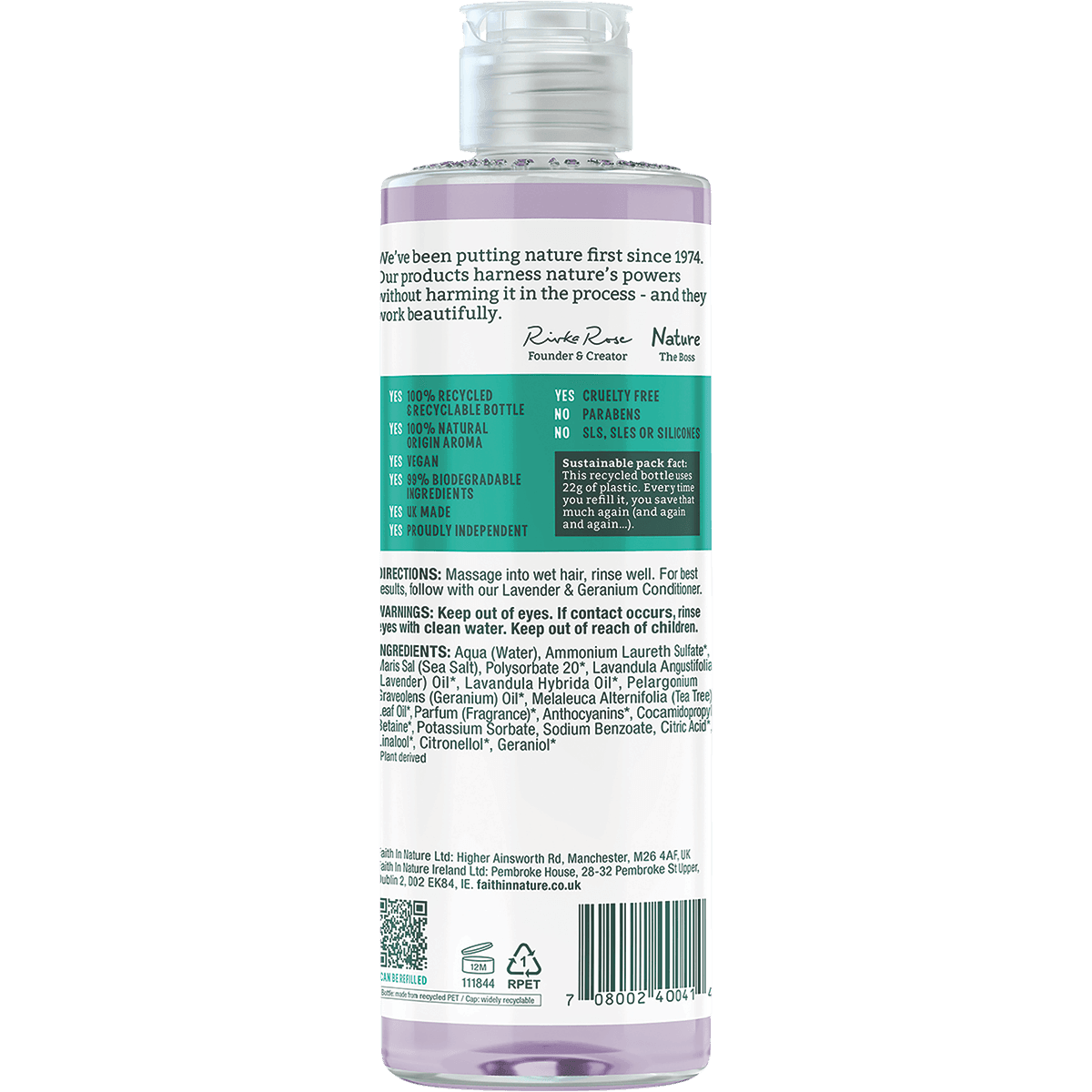 Faith In Nature Lavender and Geranium Shampoo 400ml - QVM Vitamins™