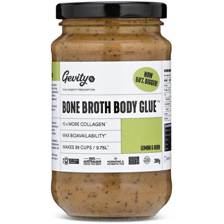 Gevity Rx Bone Broth Body Glue Lemon 390g - QVM Vitamins™
