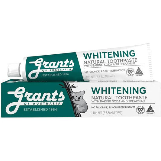 Grants of Australia Natural Toothpaste Whitening with Baking Soda & Spearmint 110g - QVM Vitamins™