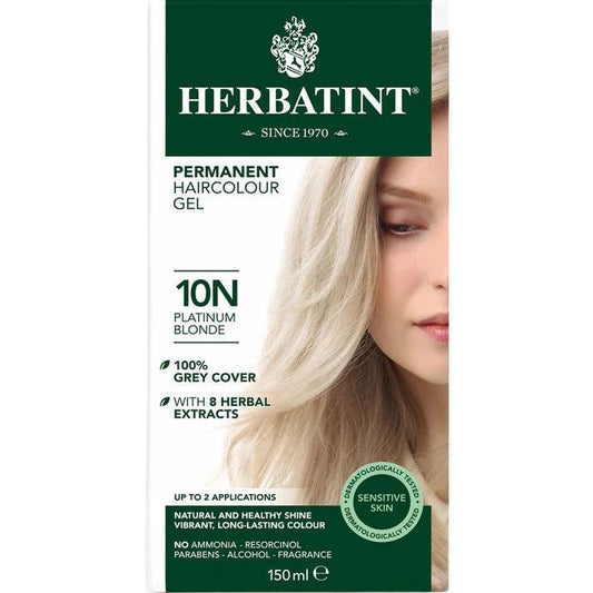Herbatint Hair Colour 10N Platinum Blonde 150ml - QVM Vitamins™