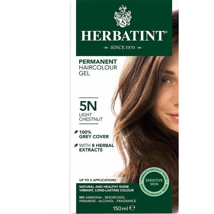 Herbatint Hair Colour 5N Light Chestnut 150ml - QVM Vitamins™