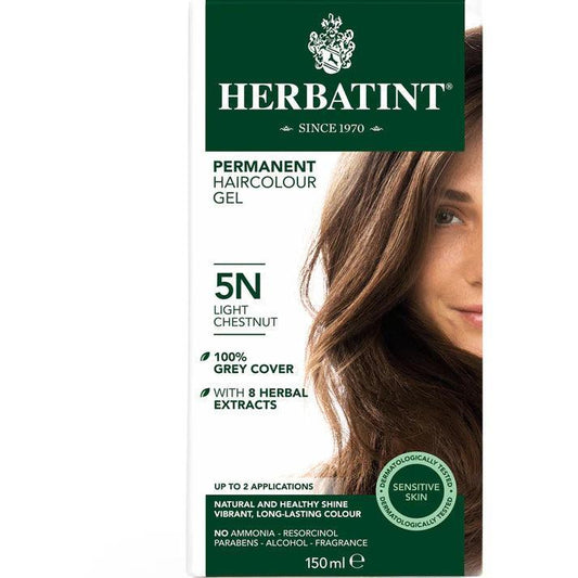 Herbatint Hair Colour 5N Light Chestnut 150ml - QVM Vitamins™