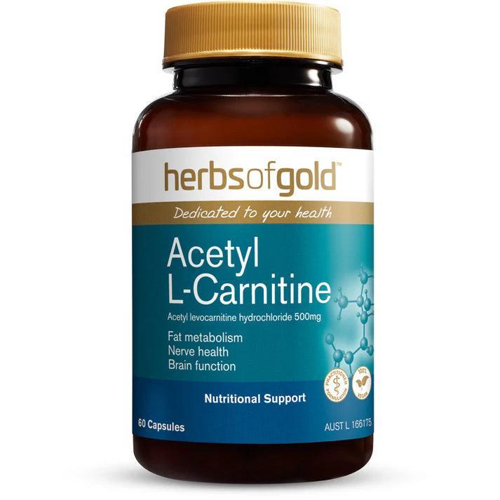 Herbs of Gold Acetyl L-Carnitine 60 Capsules - QVM Vitamins™