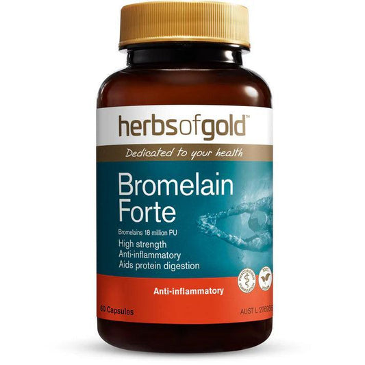 Herbs of Gold Bromelain Forte 60 Capsules - QVM Vitamins™