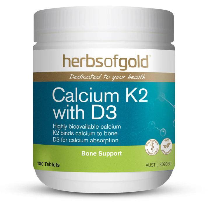 Herbs of Gold Calcium K2 with D3 180 Tablets - QVM Vitamins™