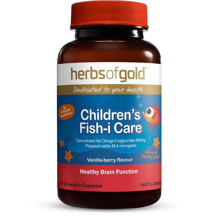 Herbs of Gold Children's Fish i Care 60 Capsules - QVM Vitamins™