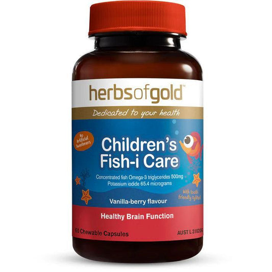 Herbs of Gold Children's Fish i Care 60 Capsules - QVM Vitamins™