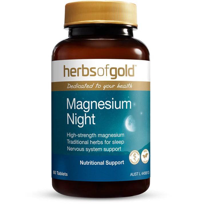 Herbs of Gold Magnesium Night 60 Tablets - QVM Vitamins™