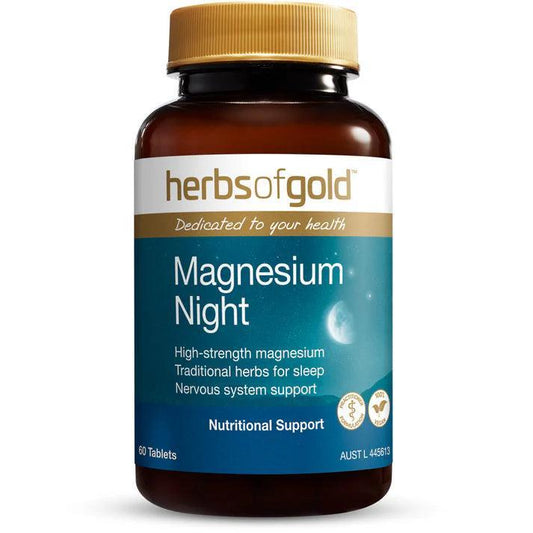 Herbs of Gold Magnesium Night 60 Tablets - QVM Vitamins™