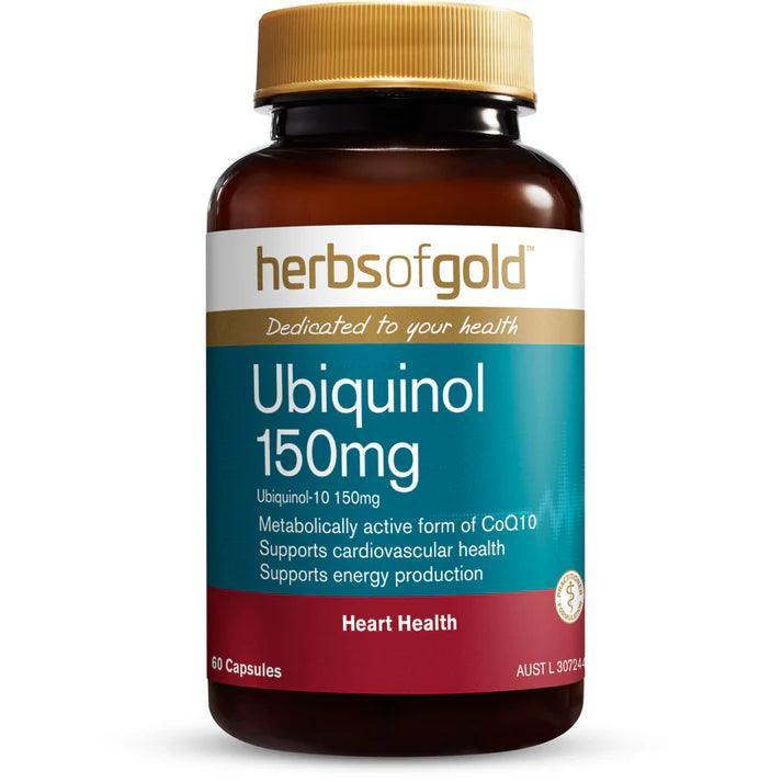 Herbs of Gold Ubiquinol 150mg 60 Capsules - QVM Vitamins™
