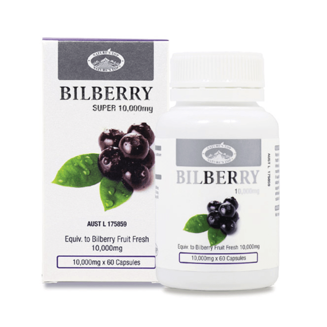 Nature's Top Bilberry Super 10,000mg 60 Capsules QVM Vitamins™
