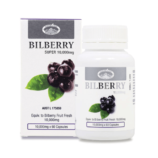 Nature's Top Bilberry Super 10,000mg 60 Capsules - QVM Vitamins™