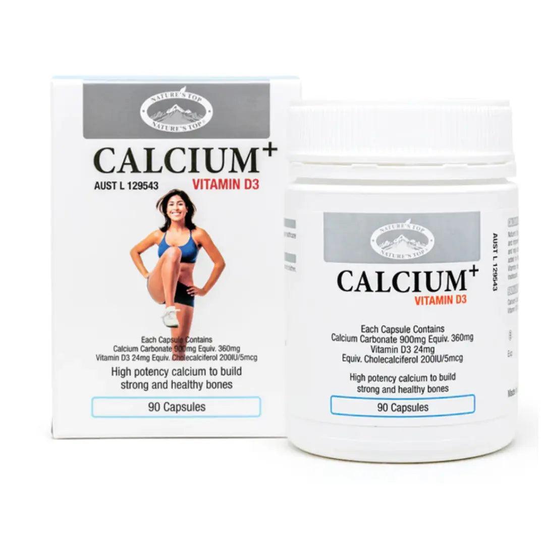Nature's Top Calcium Plus Vitamin D3 90 Capsules - QVM Vitamins™
