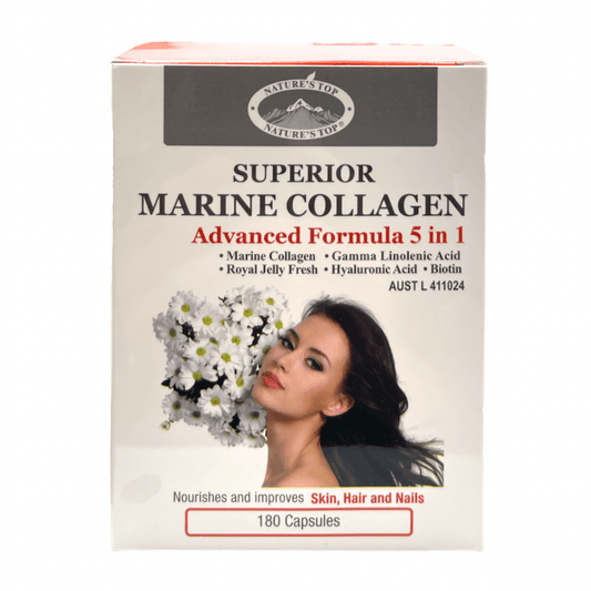 Nature’s Top Superior Marine Collagen Advanced Formula 5 in 1 180 Capsules - QVM Vitamins™