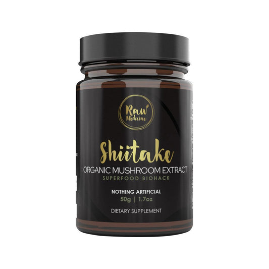 Raw Medicine Shiitake Mushroom Extract Organic 50g - QVM Vitamins™
