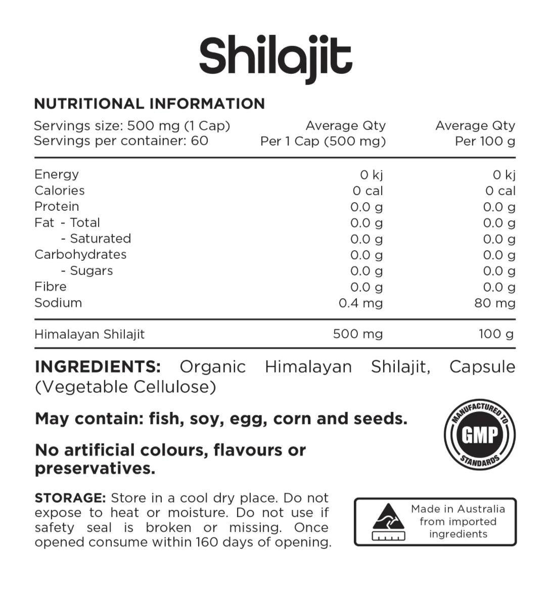 Switch Nutrition Shilajit 60 Capsules - QVM Vitamins™