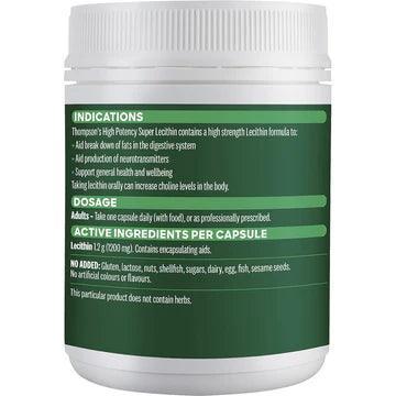 Thompsons High Potency Super Lecithin 200 Capsules - QVM Vitamins™