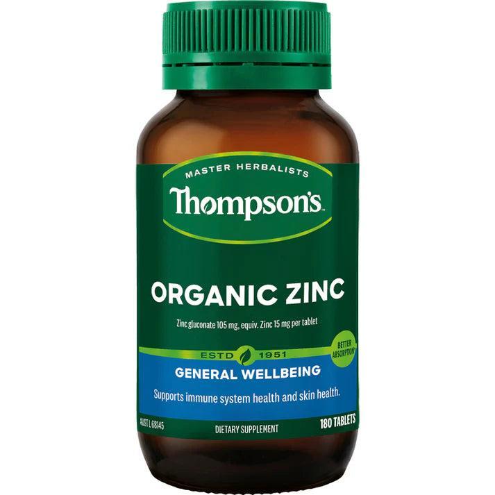 Thompsons Organic Zinc 180 Tablets - QVM Vitamins™