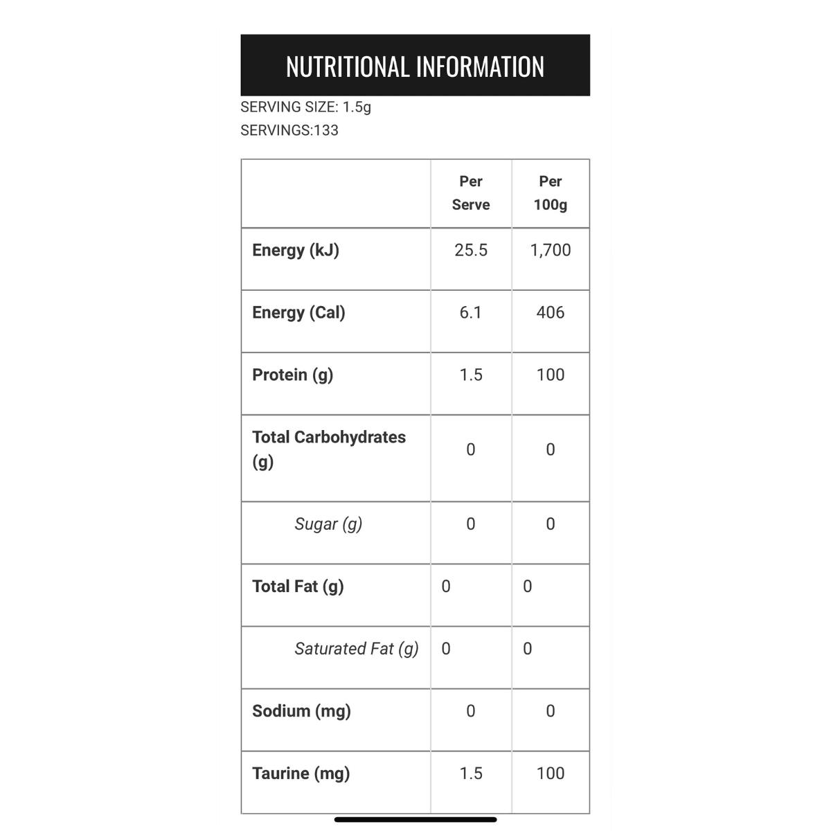 VPA Taurine 200g - QVM Vitamins™