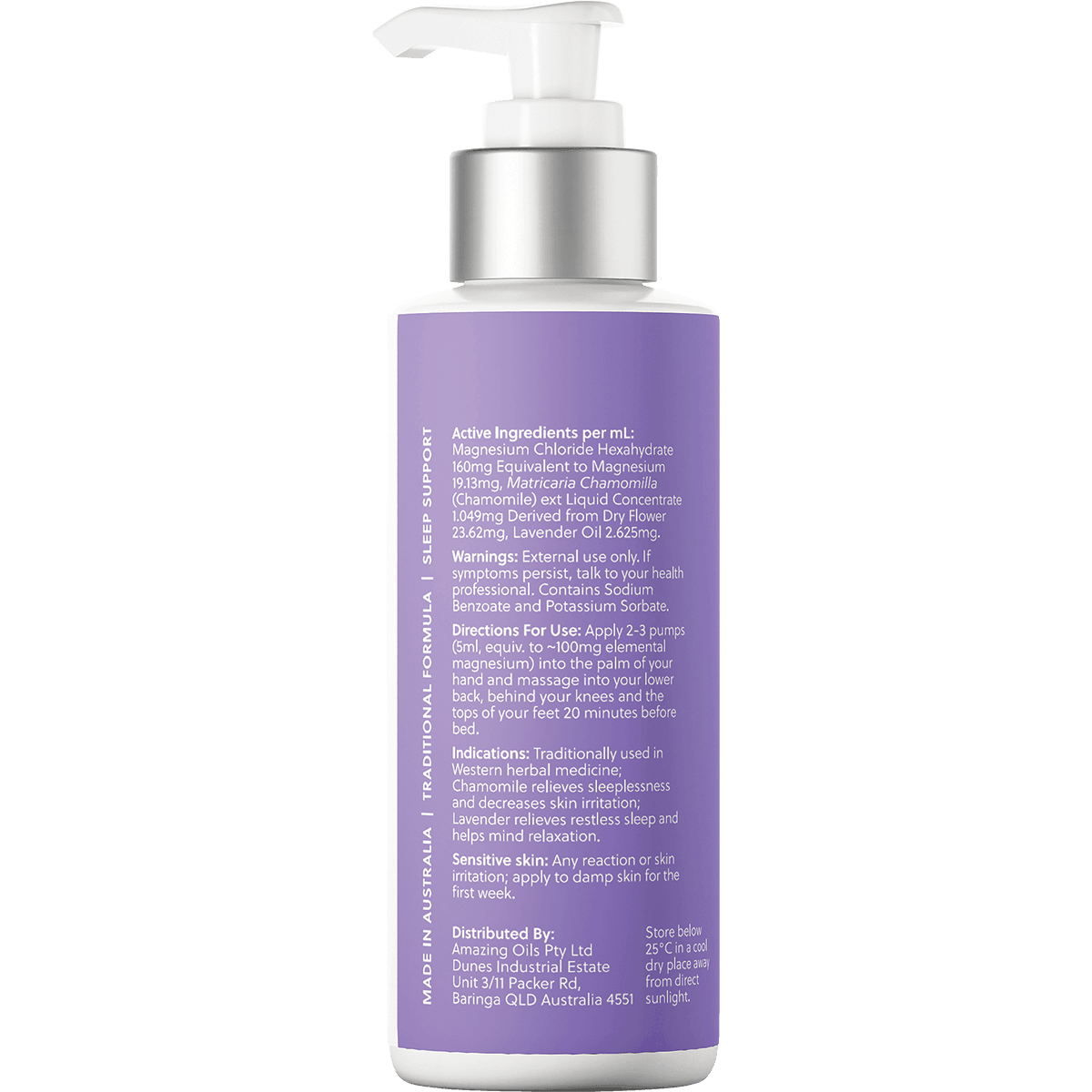 Amazing Oils Magnesium Sleep Lotion 125ml - QVM Vitamins™