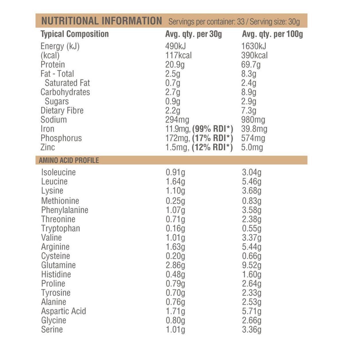 Amazonia Raw Protein Isolate Choc Coconut 1kg - QVM Vitamins™