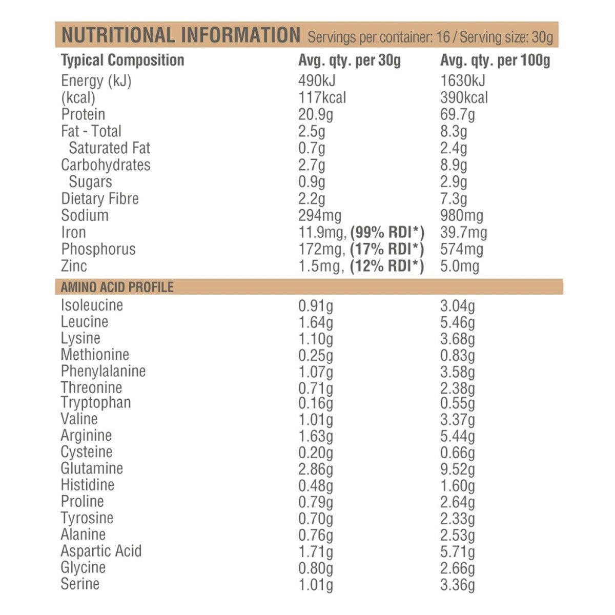 Amazonia Raw Protein Isolate Choc Coconut 500g - QVM Vitamins™