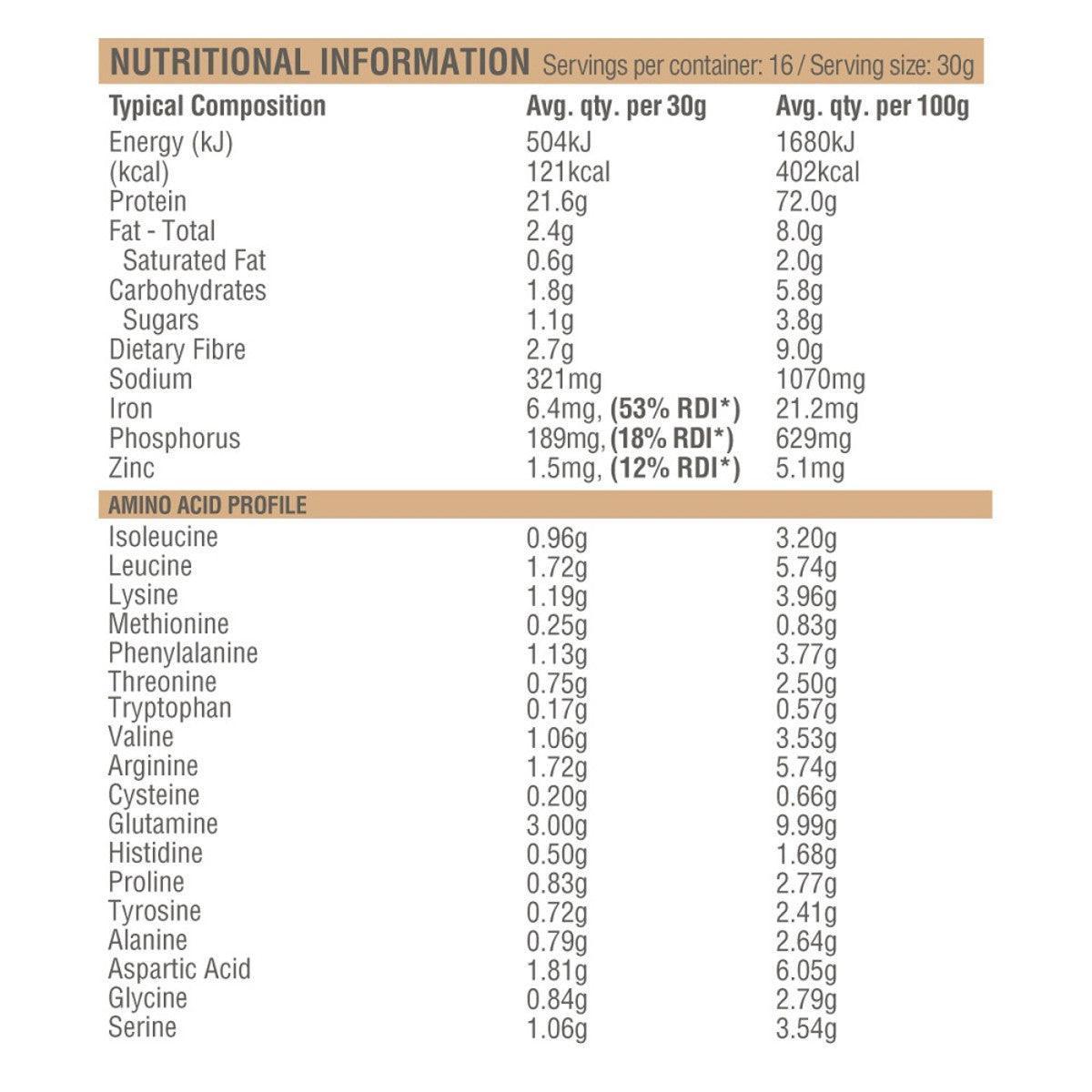Amazonia Raw Protein Isolate Vanilla 500g - QVM Vitamins™