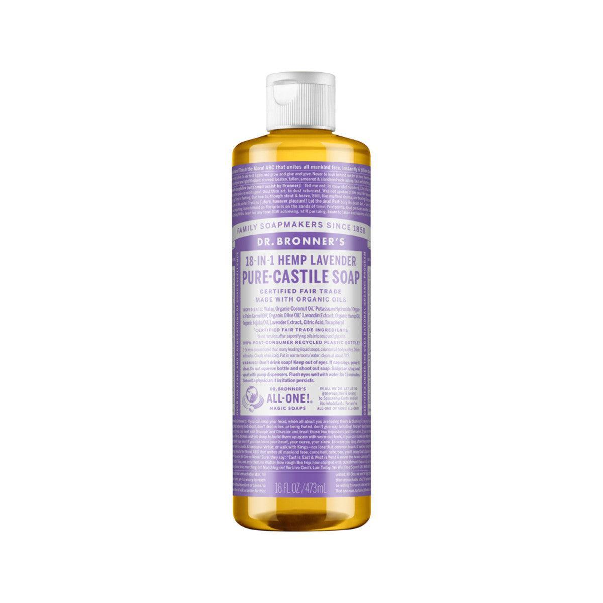 Dr. Bronner's Pure Castile Soap Liquid Lavender 473ml - QVM Vitamins™