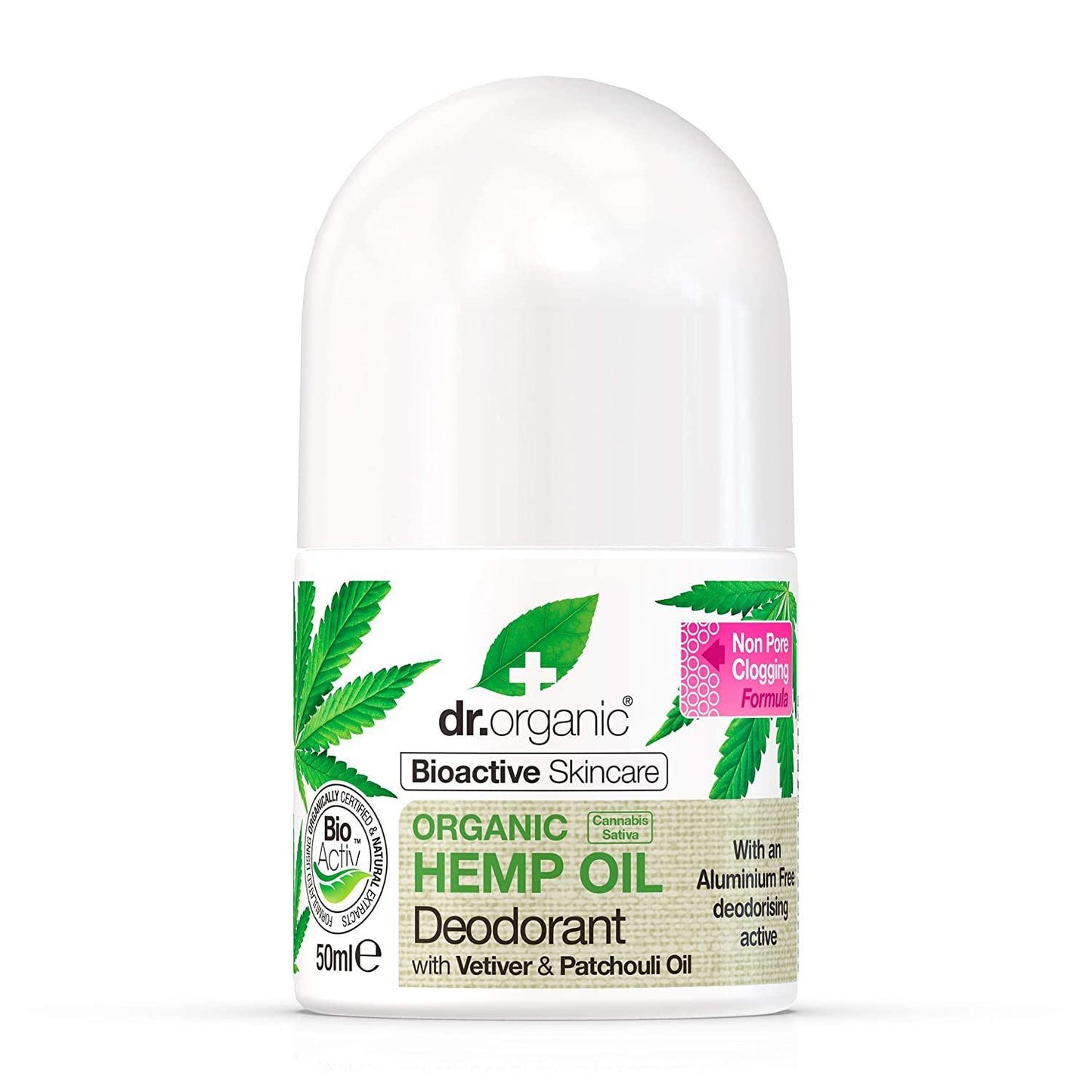 Dr Organic Hemp Oil Deodorant Roll-on 50ml - QVM Vitamins™