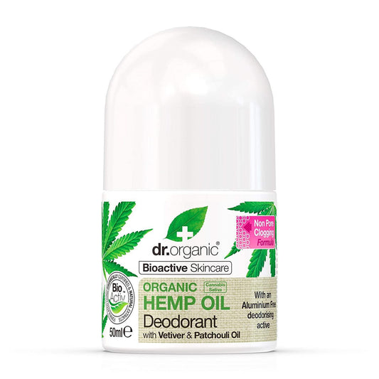 Dr Organic Hemp Oil Deodorant Roll-on 50ml - QVM Vitamins™