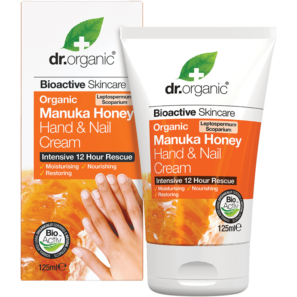 Dr Organic Manuka Honey Hand and Nail Cream 125ml - QVM Vitamins™