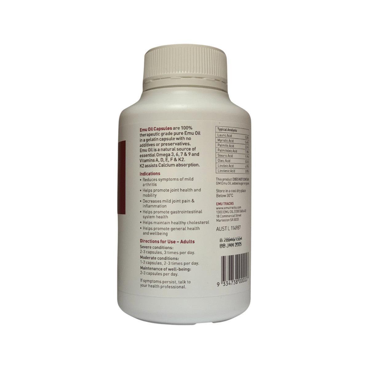 Emu Tracks Emu Oil 250 Capsules - QVM Vitamins™