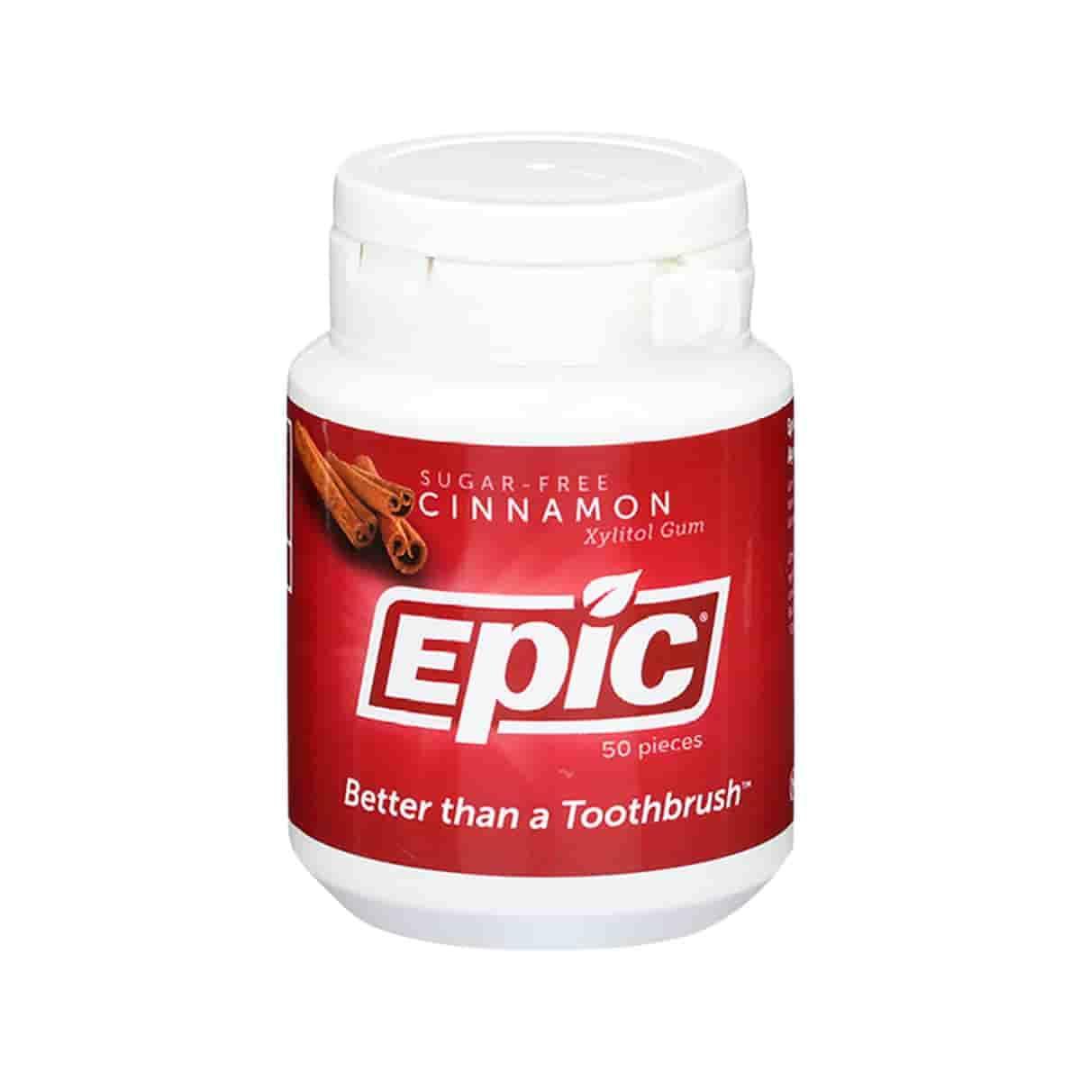 Epic Xylitol Dental Gum Cinnamon 50pc Tub - QVM Vitamins™