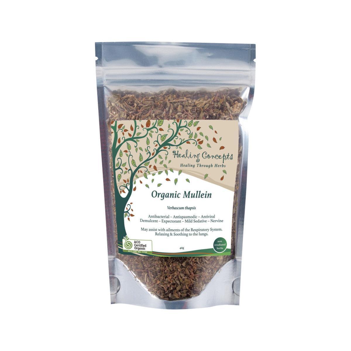 Healing Concepts Organic Mullein Tea 40g - QVM Vitamins™