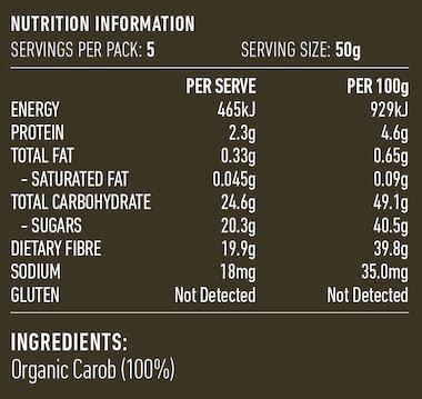 Lotus Organic Carob Powder 250g - QVM Vitamins™